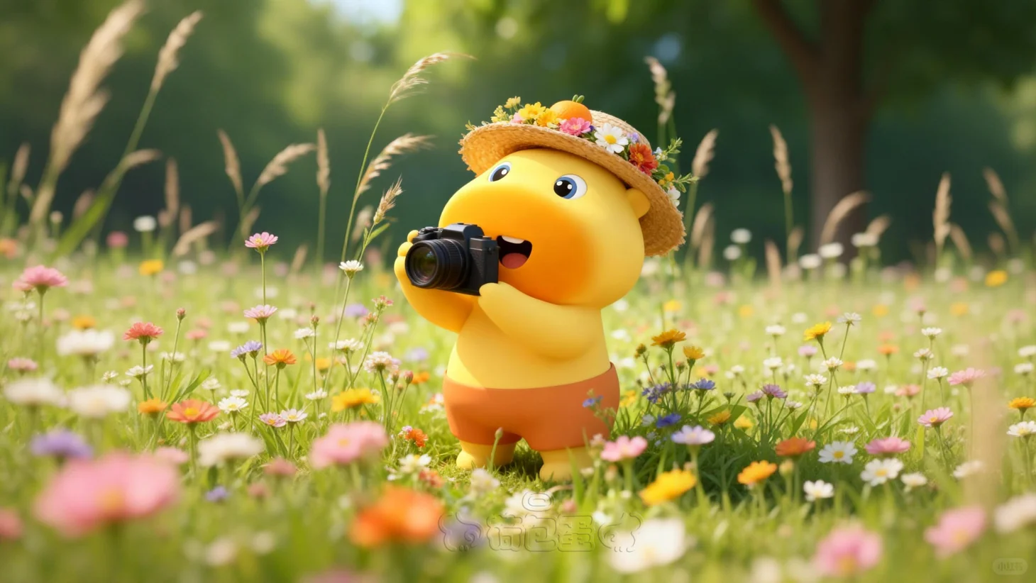 水豚噜噜壁纸丨户外系手机平板治愈背景壁纸