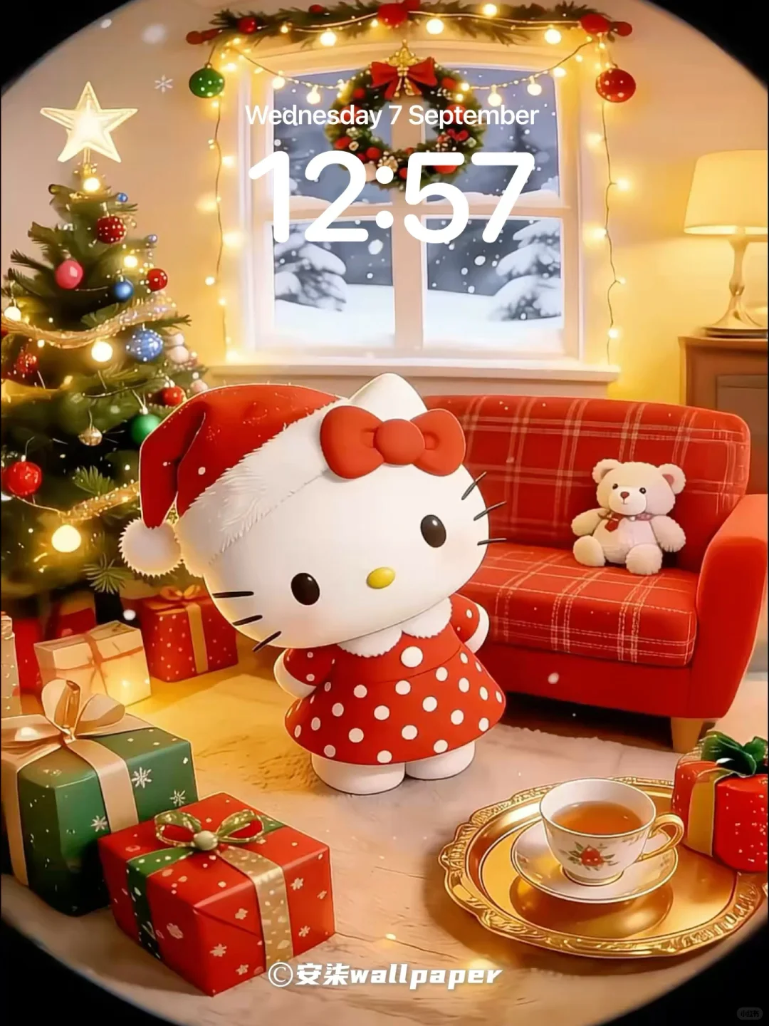 384｜创意动态壁纸｜kitty圣诞小屋