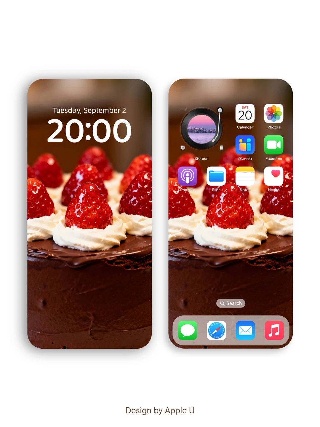 🤎❤️巧克力草莓蛋糕🍰景深壁纸