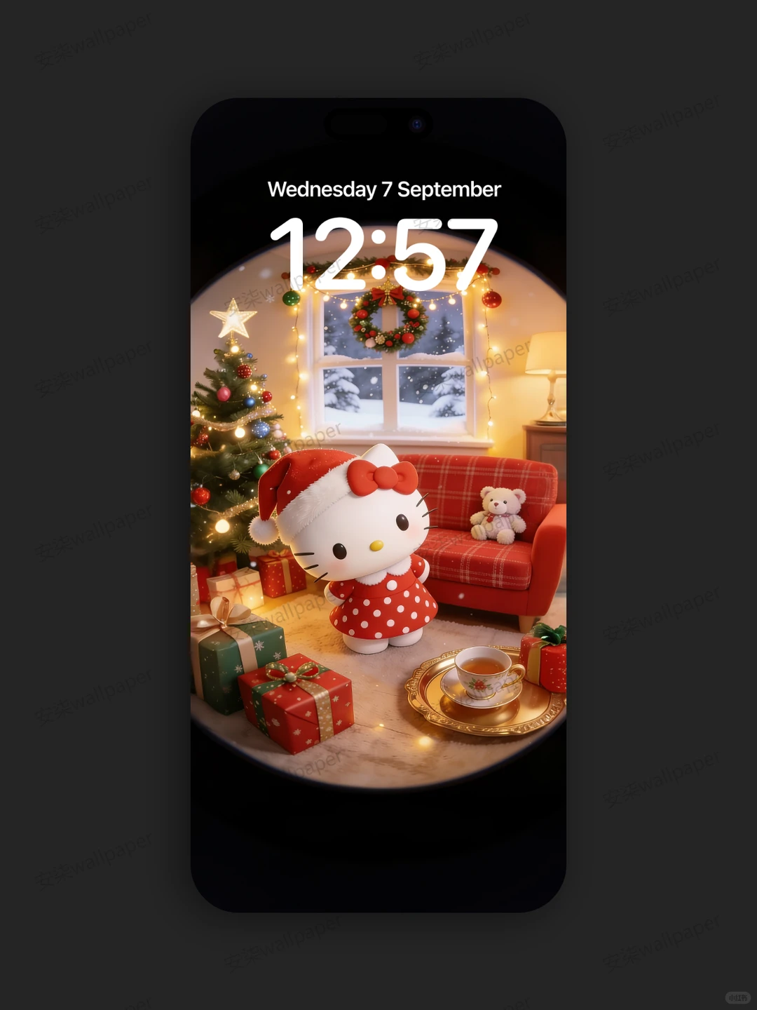 384｜创意动态壁纸｜kitty圣诞小屋