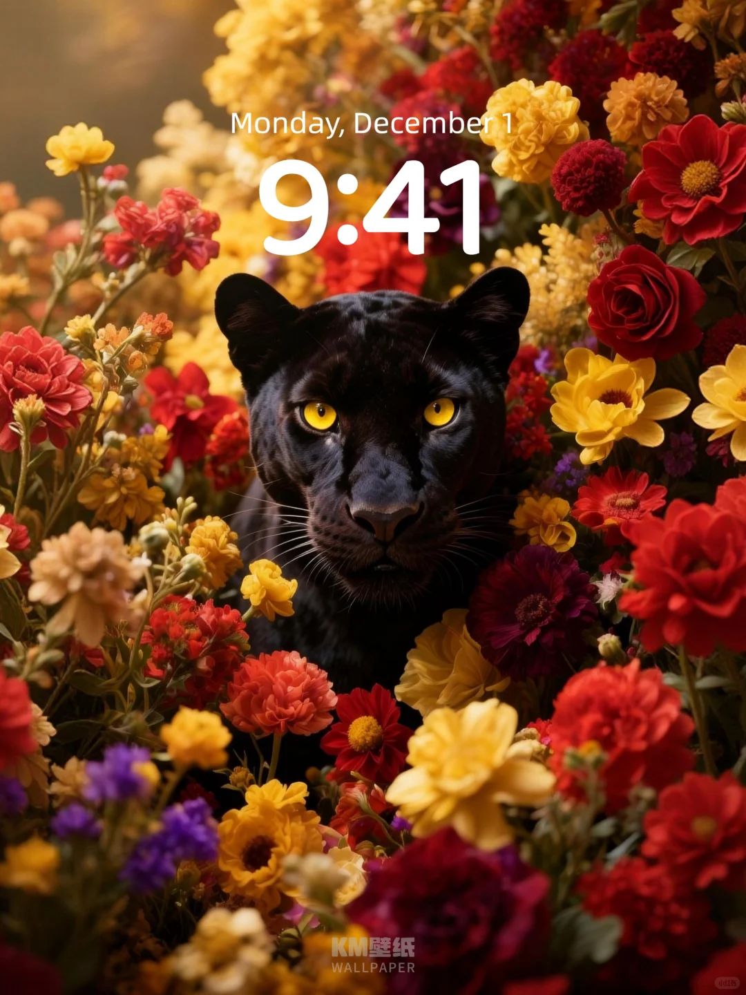 225｜高级氛围感壁纸｜花间黑豹