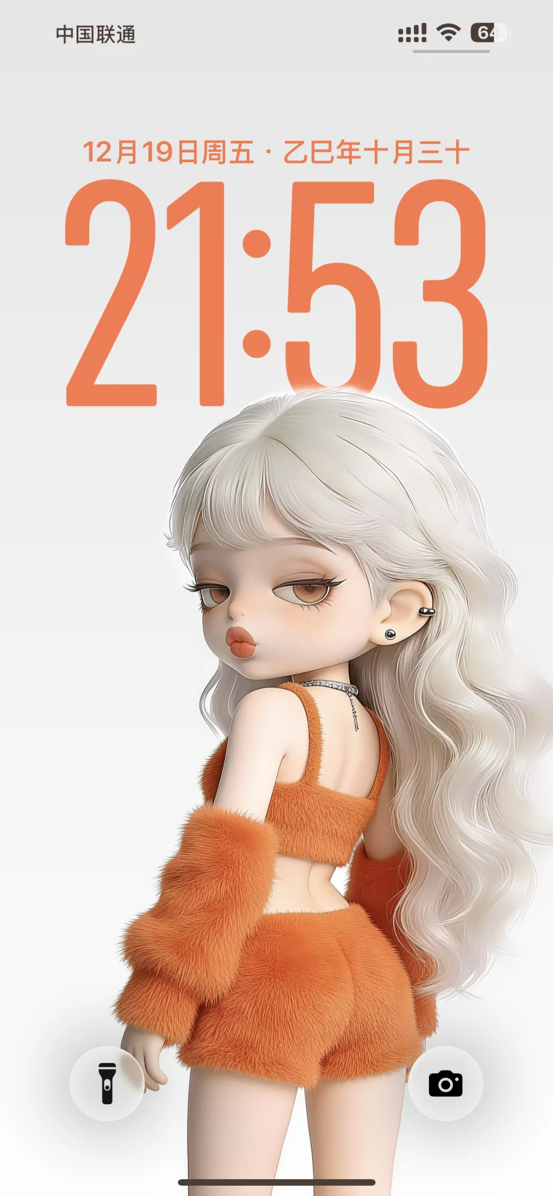 𝒔𝒉𝒂𝒓𝒆 | ios26全屏橙色女孩壁纸