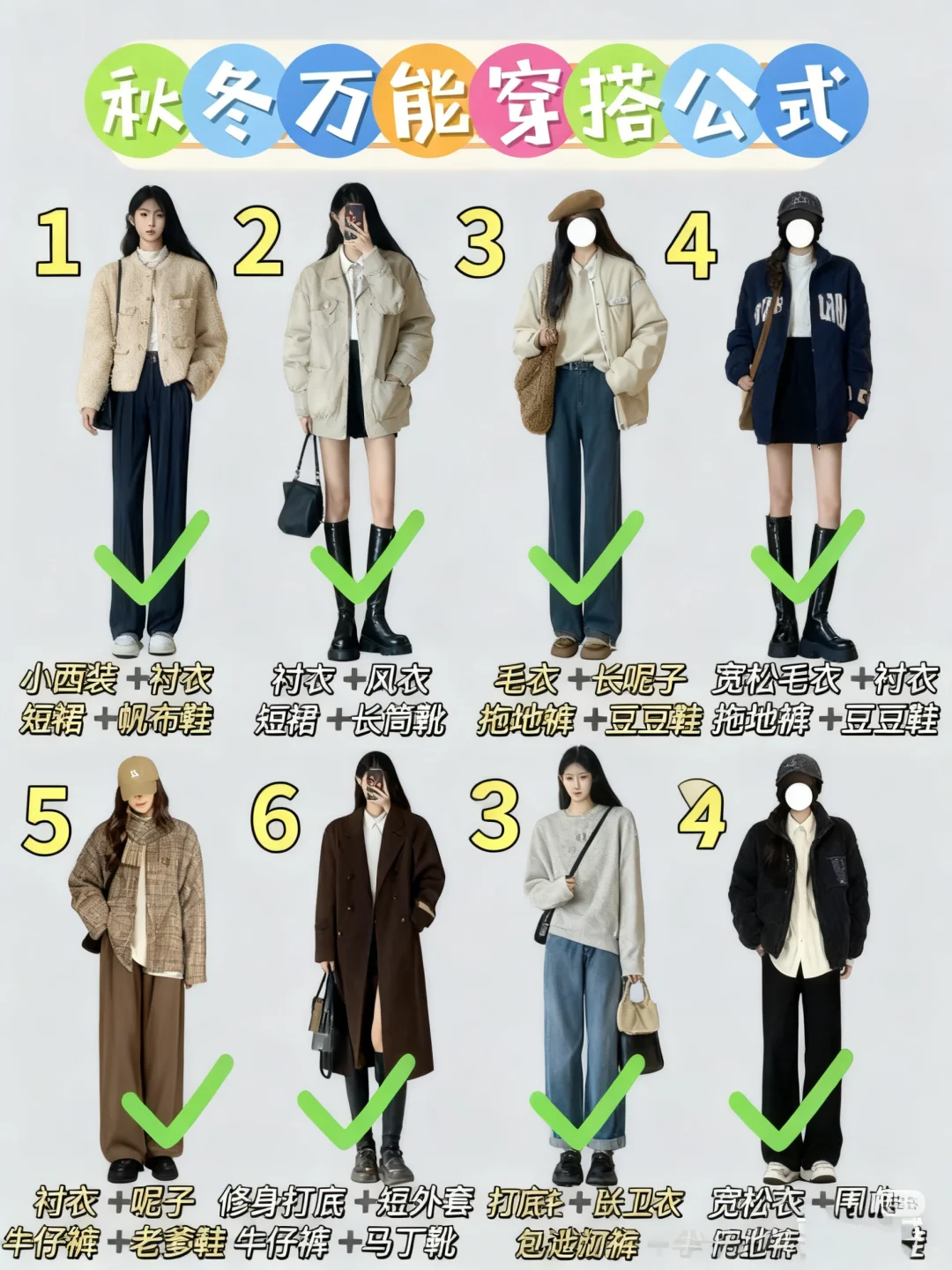 16套秋冬穿搭公式，承包你整季的时髦感