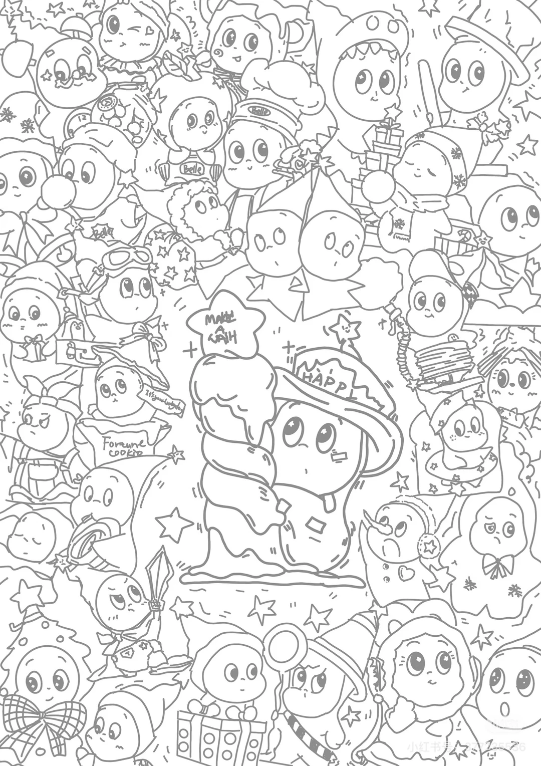 上班摸鱼线条画