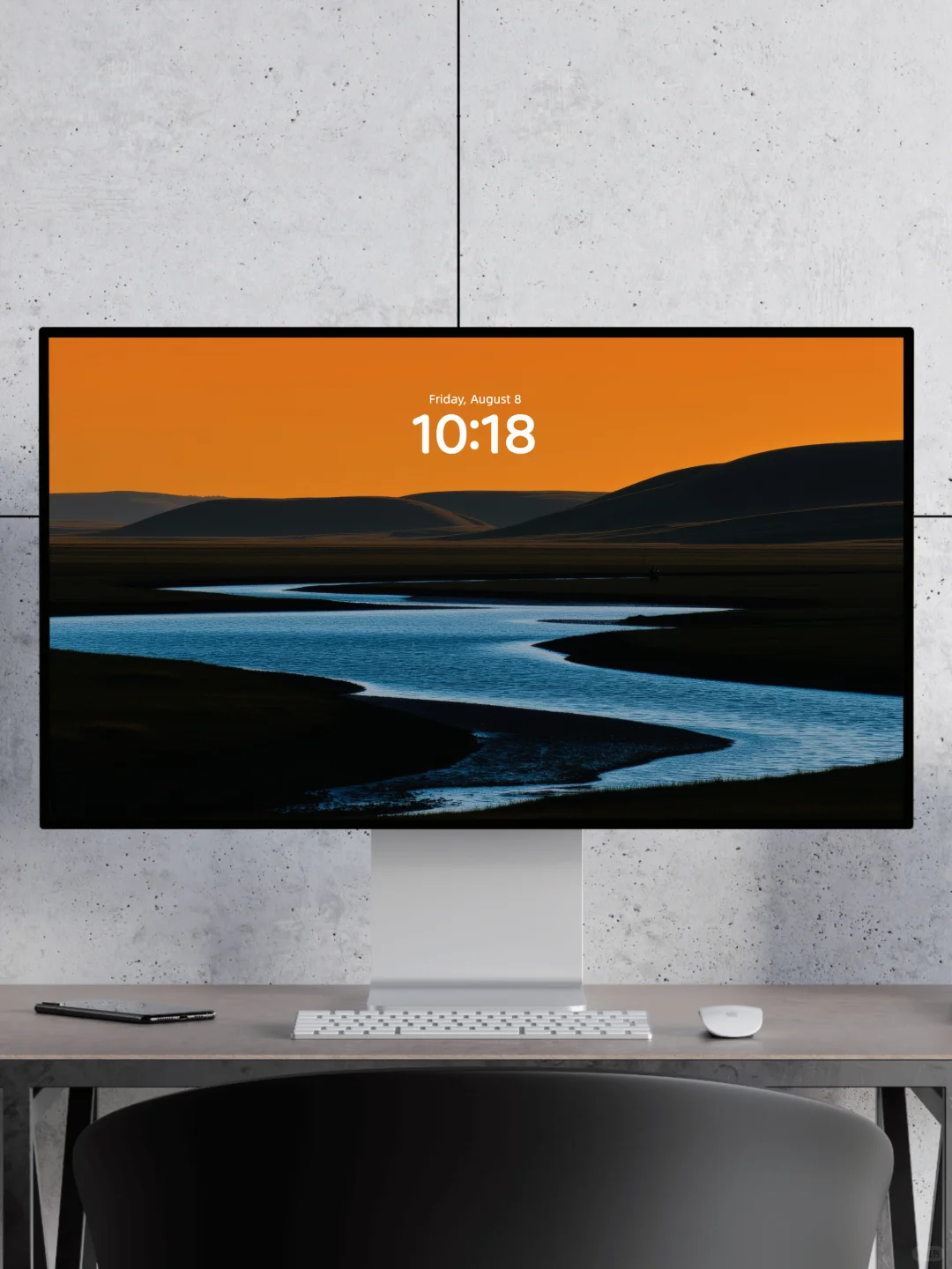 旷野与溪流丨落日旷野与溪流的温柔丨4K壁纸