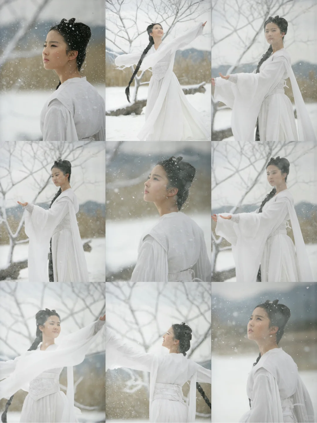 刘亦菲神雕侠侣小龙女雪中起舞剧照（原色）