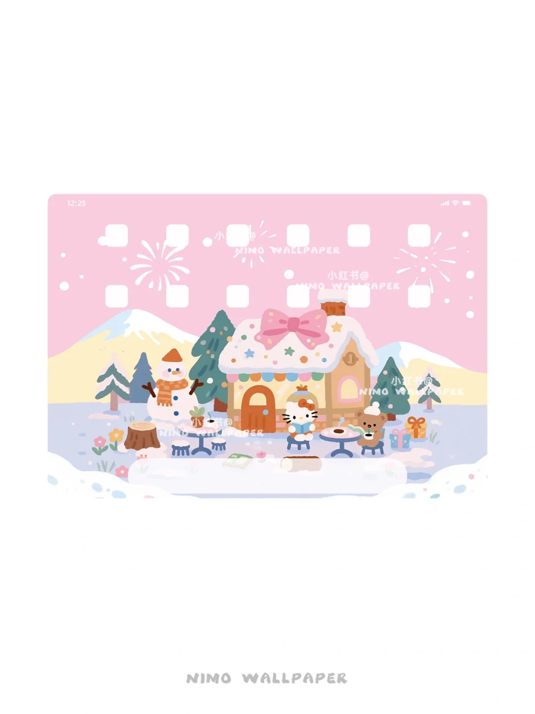 Kitty ☕️冬日甜蜜咖啡屋丨ipad壁纸丨289