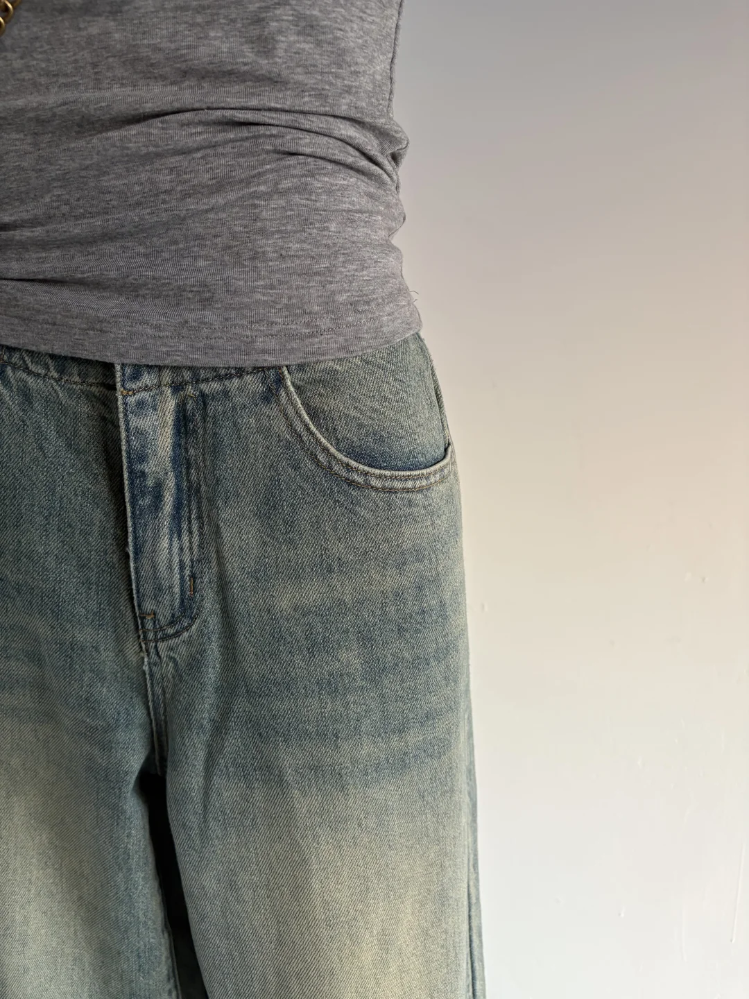 捡漏！大厂版衣，小众复古做旧牛仔裤女新款