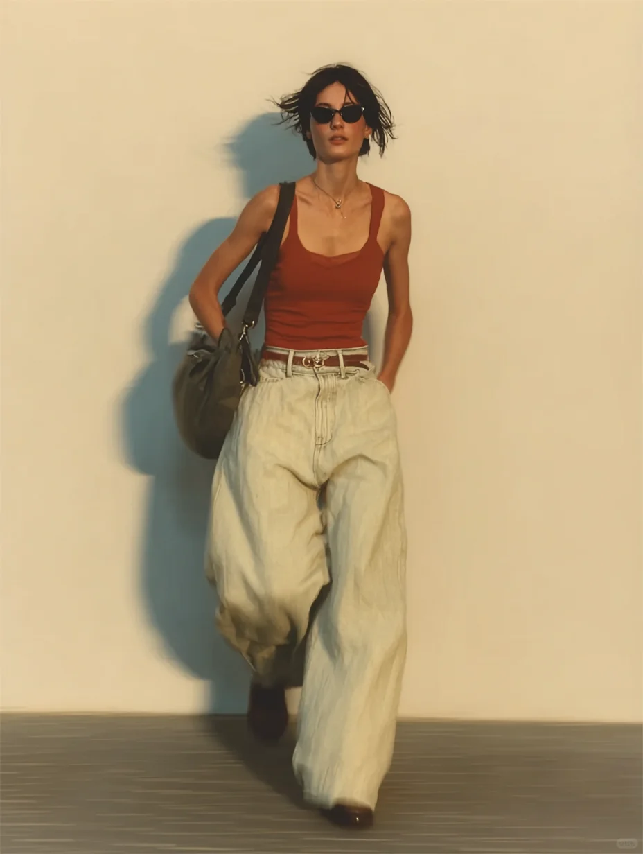 浓郁色彩系美式复古风街拍