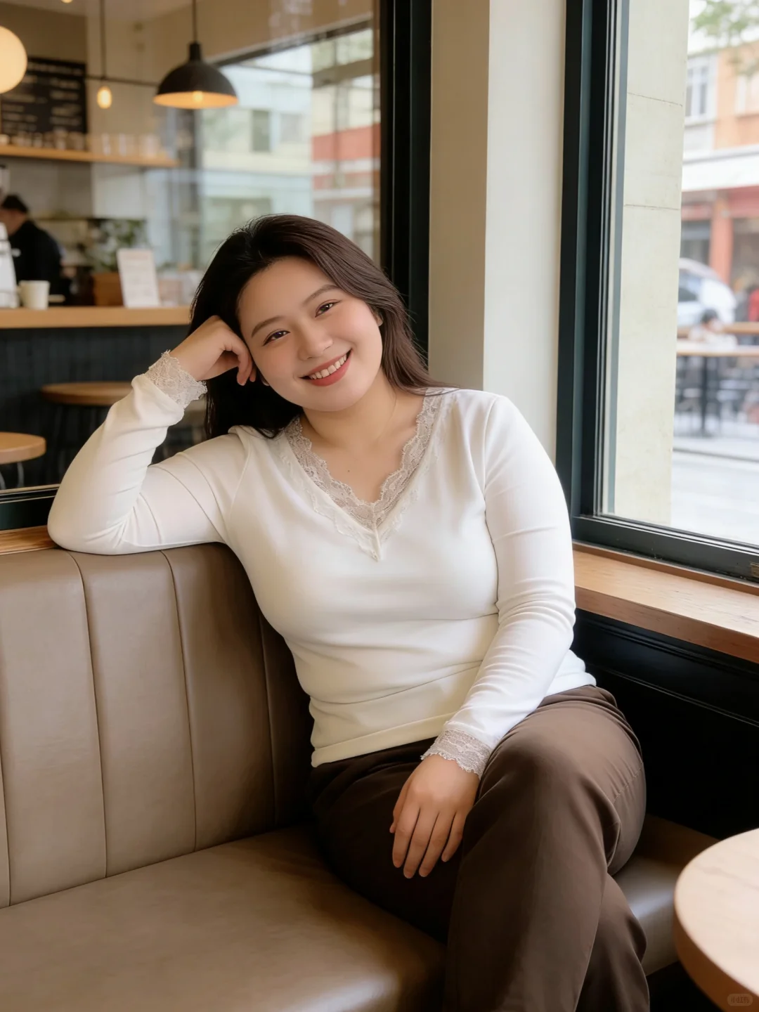 微胖秋冬蕾丝打底，氛围感拿捏了