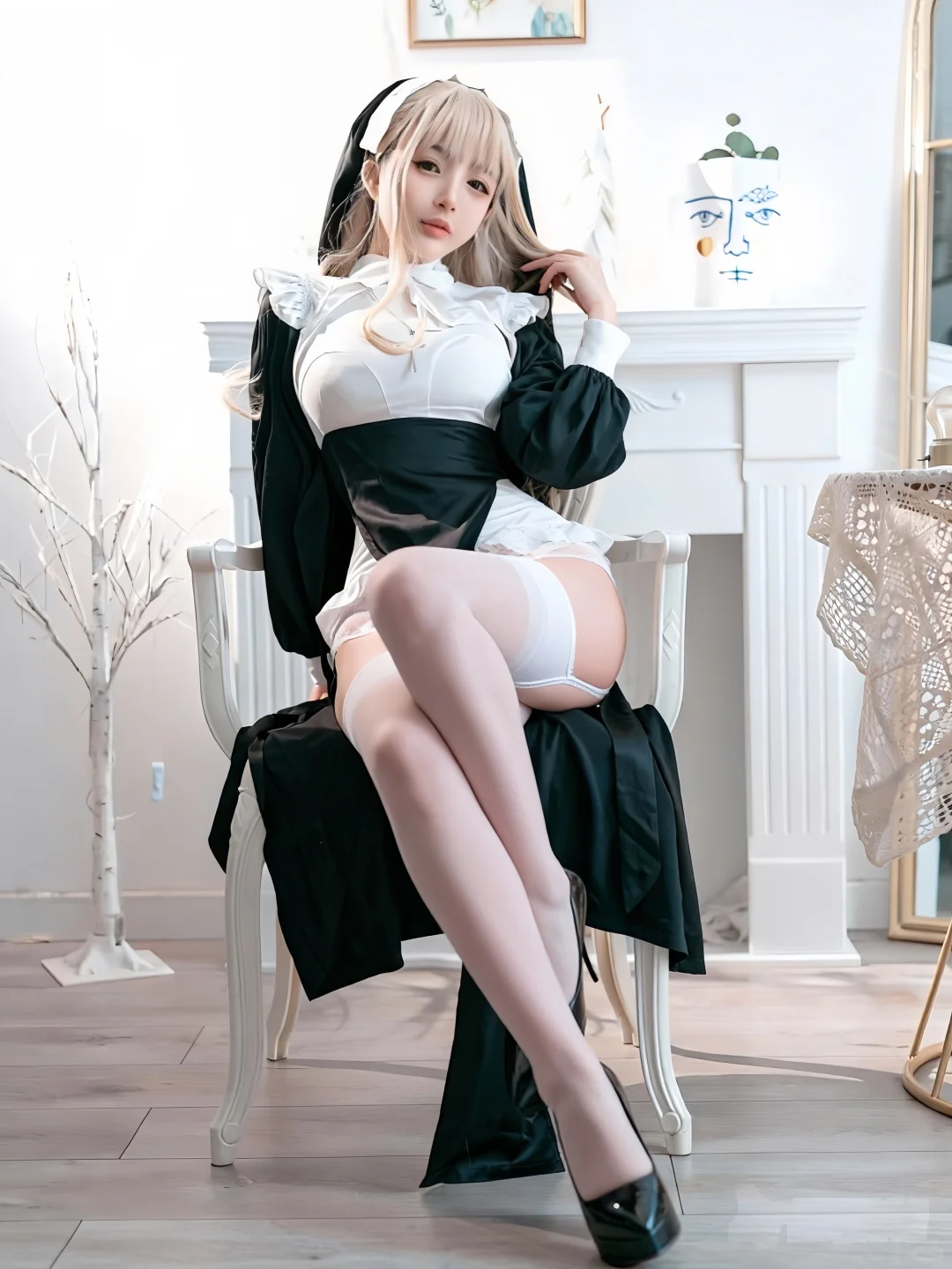 谁懂！黑白修女风cos把禁欲纯欲感拉满⛪