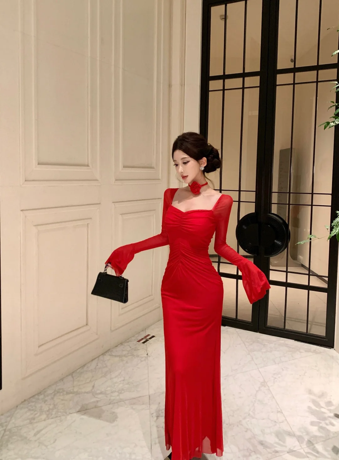 ins风红裙来啦！辣妹都爱