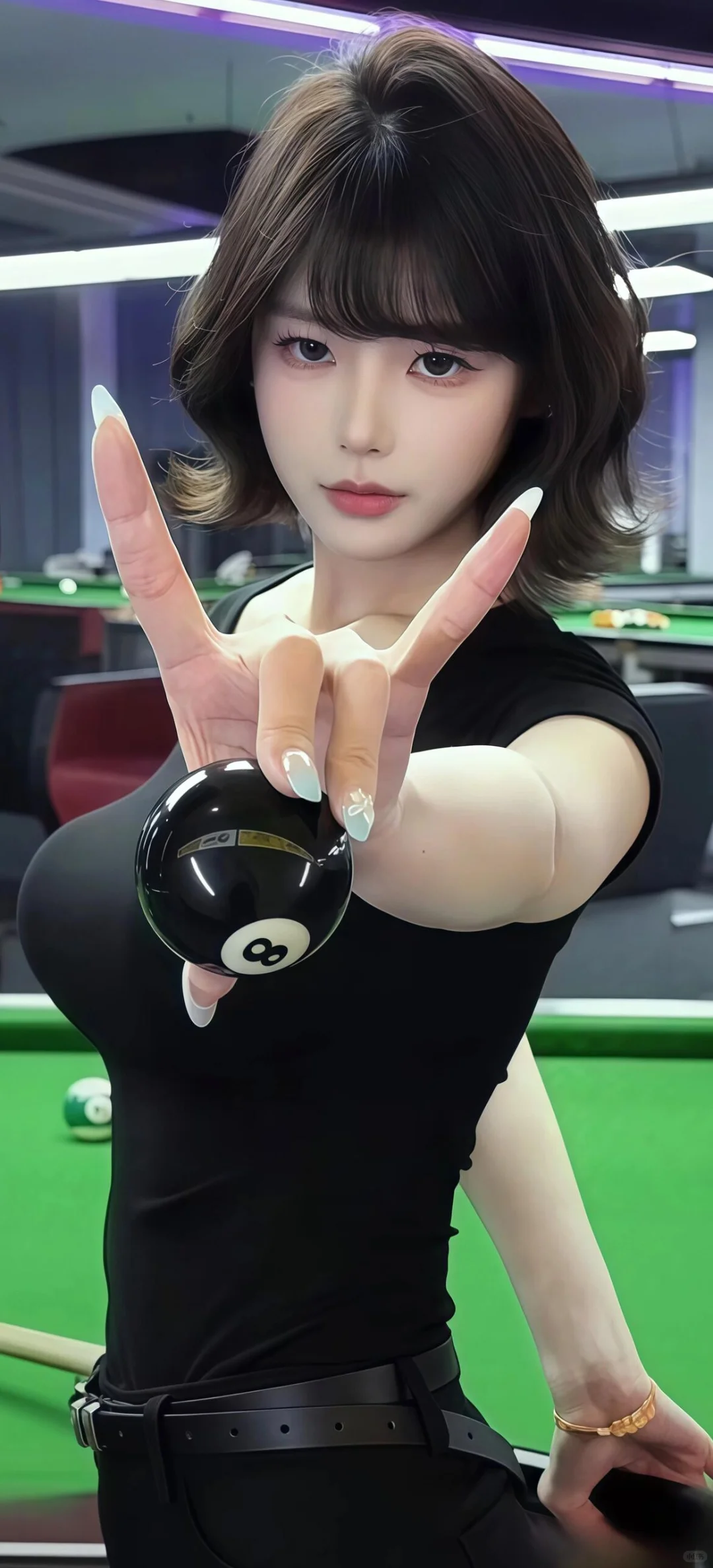 黑8台球美女壁纸