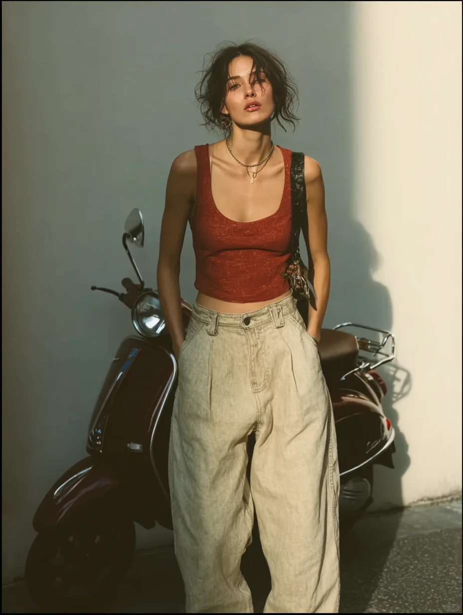 浓郁色彩系美式复古风街拍