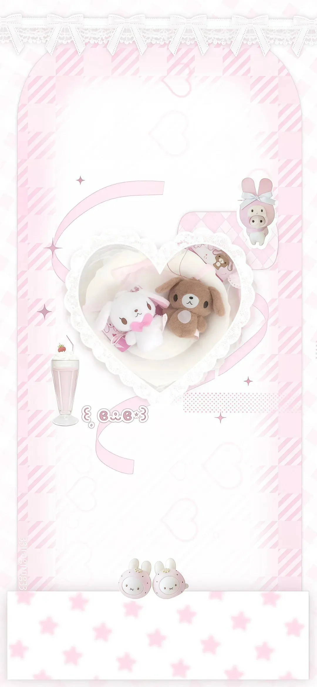 Ins：粉色治愈系壁纸 •͈ ₃ •͈꧞