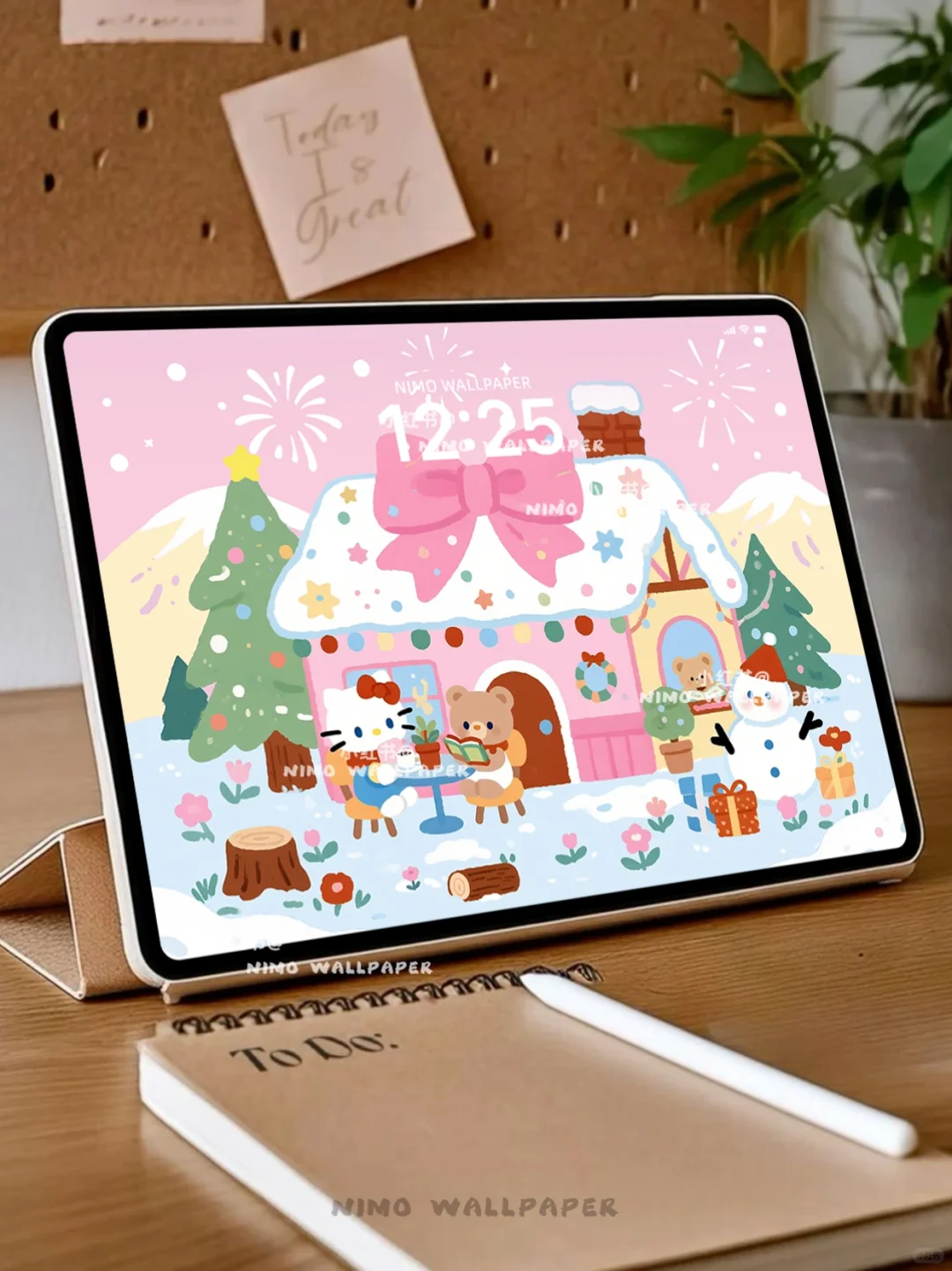 Kitty ☕️冬日甜蜜咖啡屋丨ipad壁纸丨289