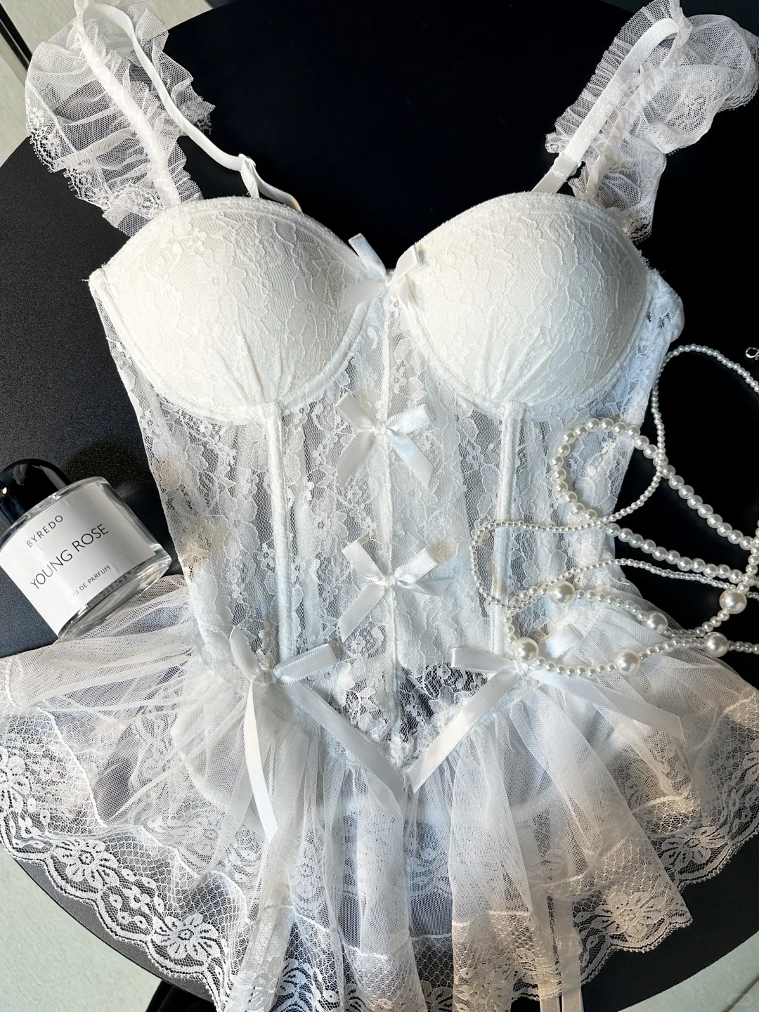 清纯少女小白花鱼骨蕾丝神裙～迷晕crush！