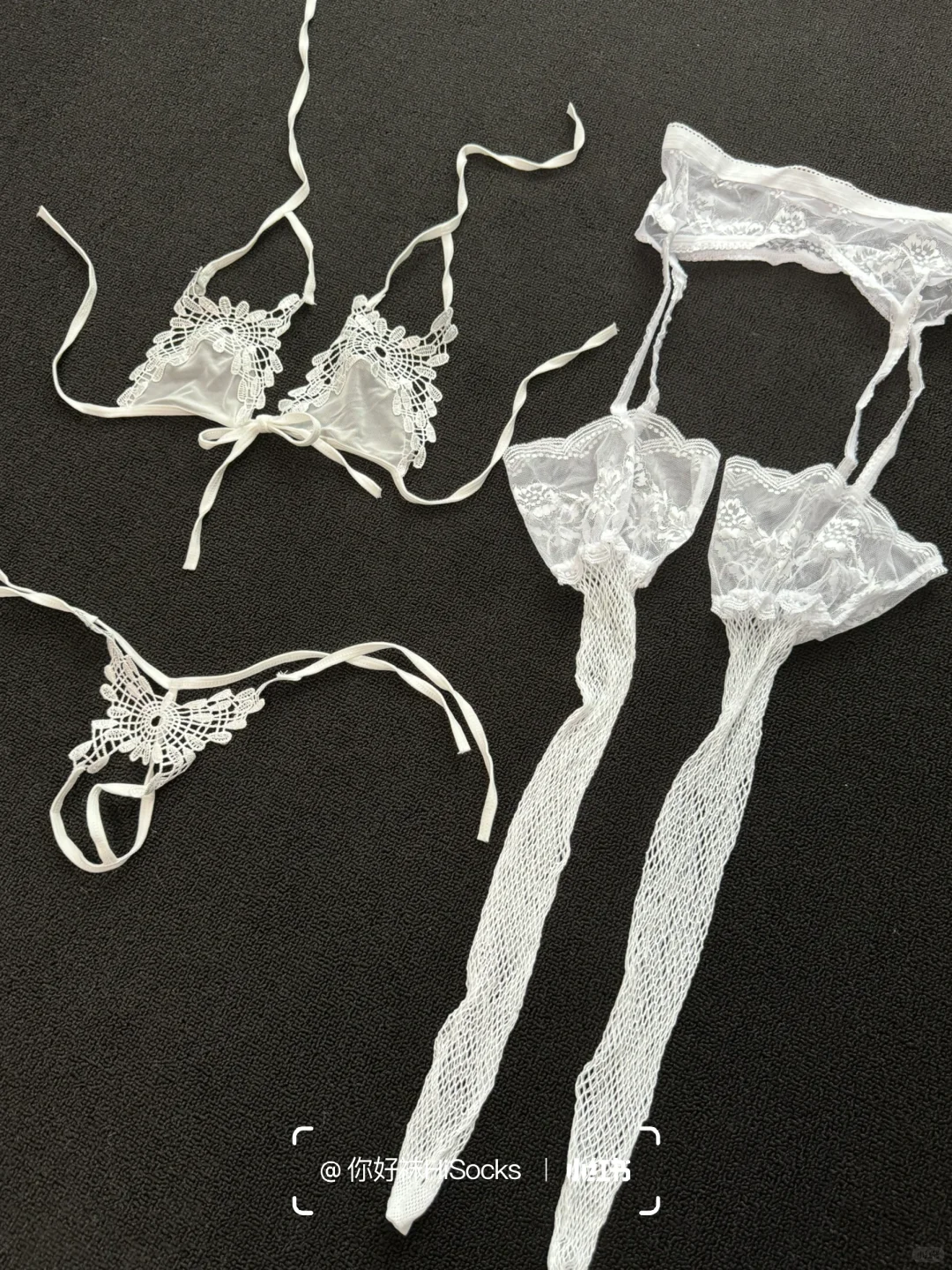 纯白天使🤍纯欲蕾丝网袜套装~约会必备！