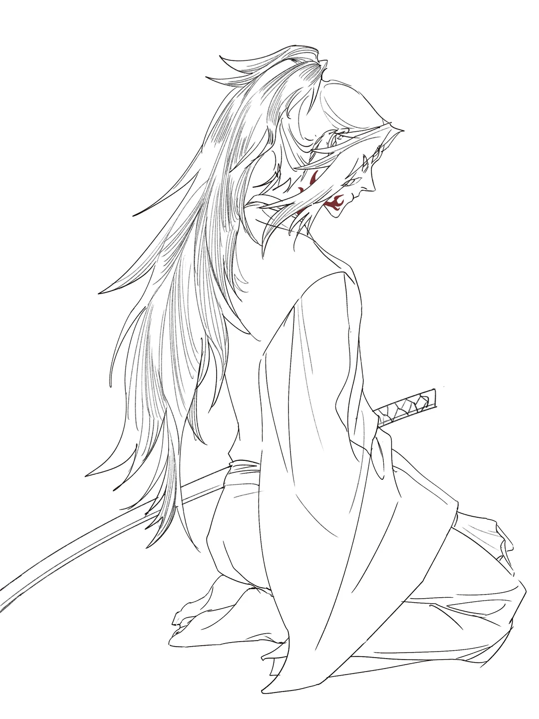 黑死牟大人就这么乖乖地坐