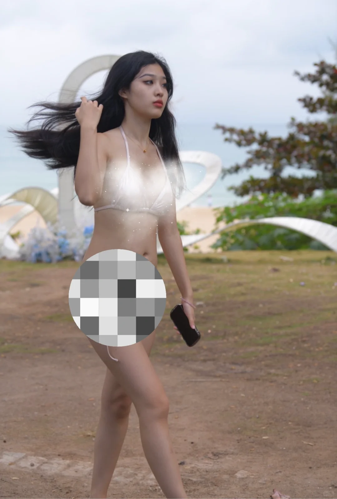 海边沙滩拍照，真的好美～～～