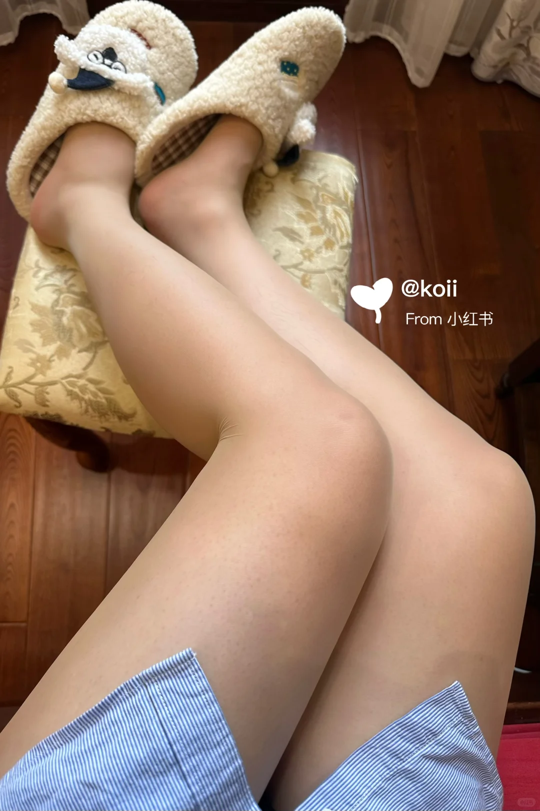 丝袜+毛绒拖 😌宅家舒适感王炸组合