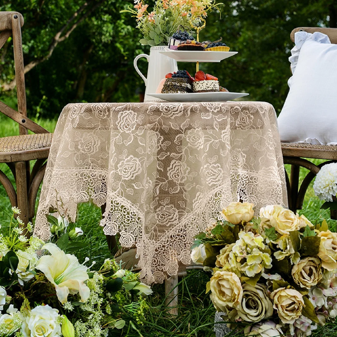 ✨复古蕾丝桌布，氛围感拉满！