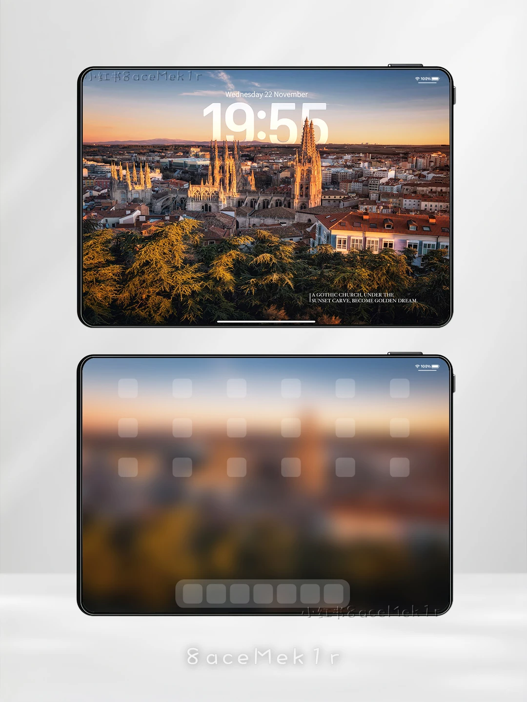 布尔戈斯.iPad壁纸 哥特尖顶映金辉