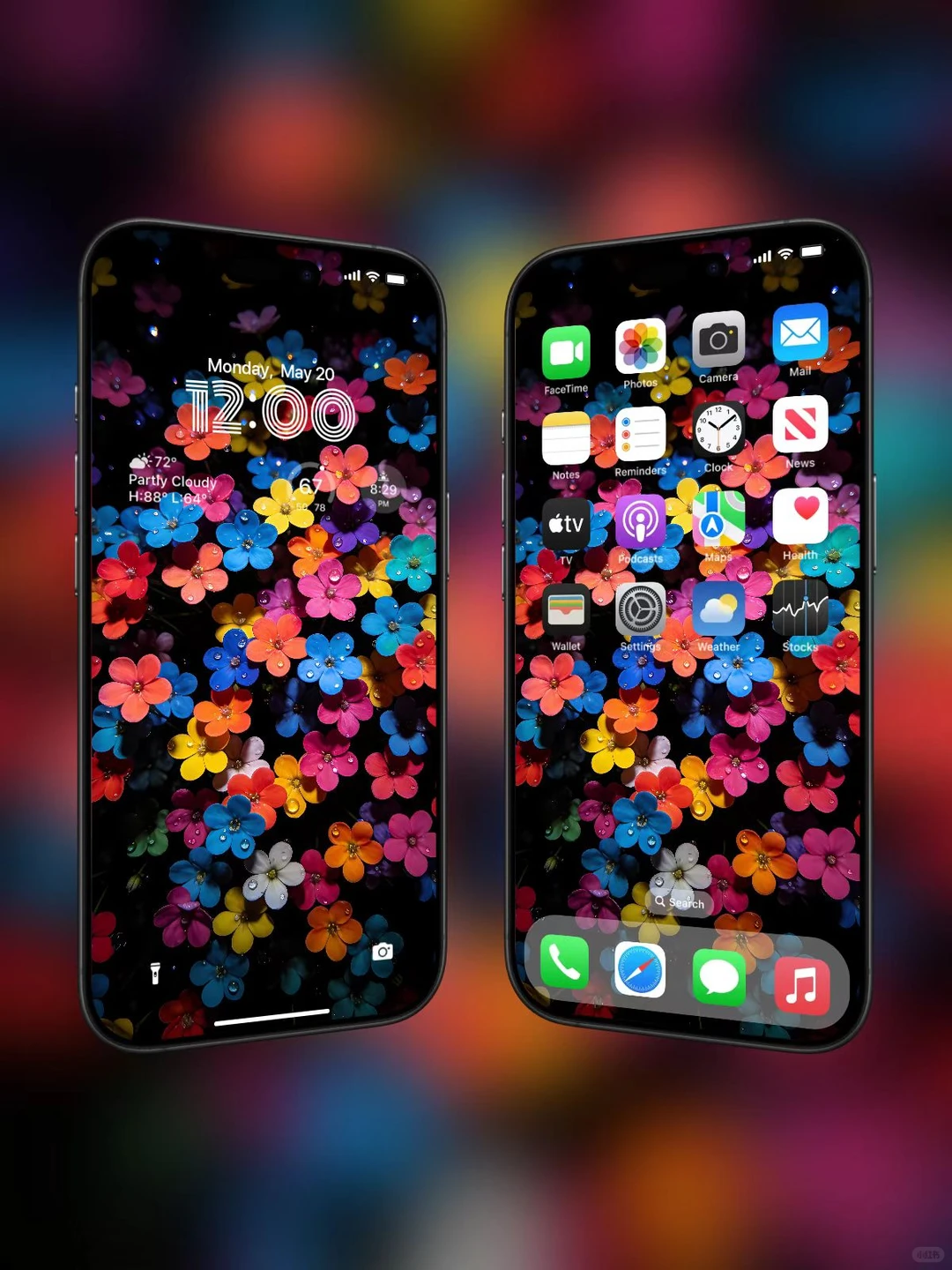 治愈系壁纸｜幸运五彩花