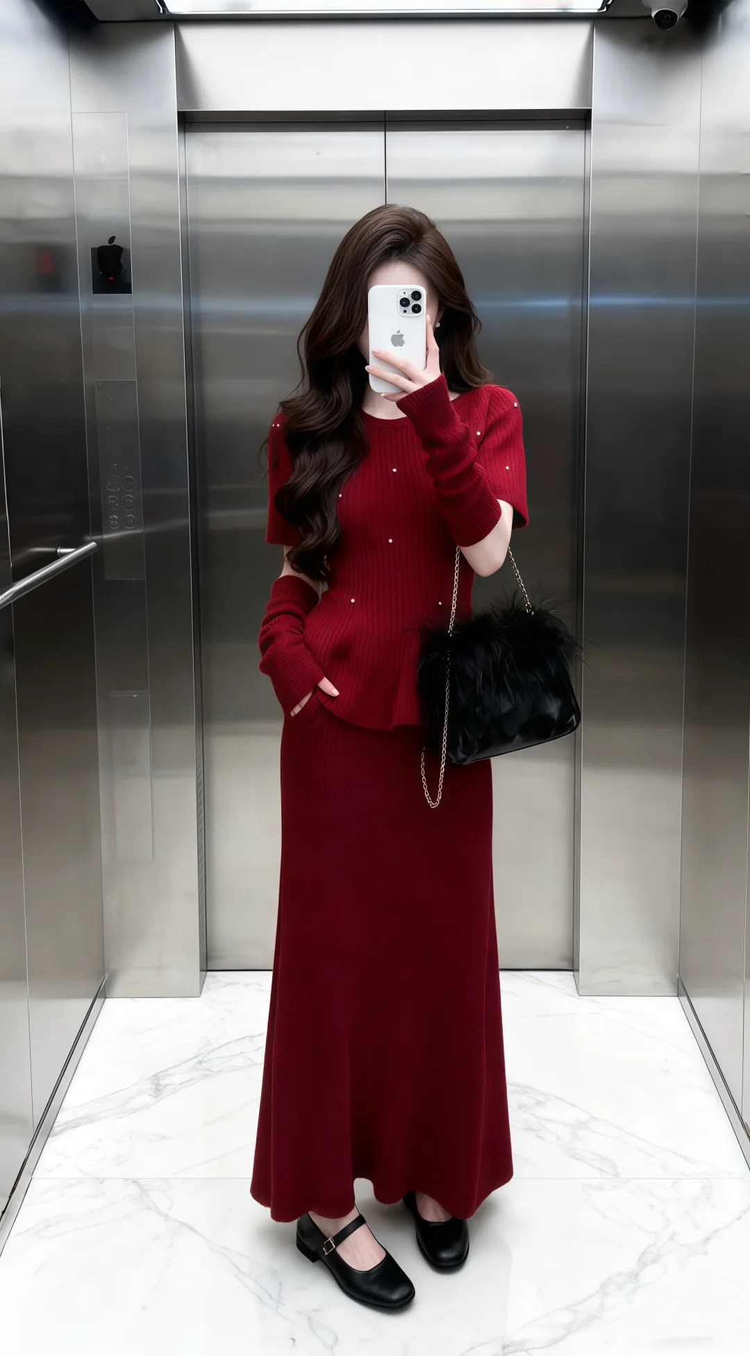 红色套装、好显白啊！！！