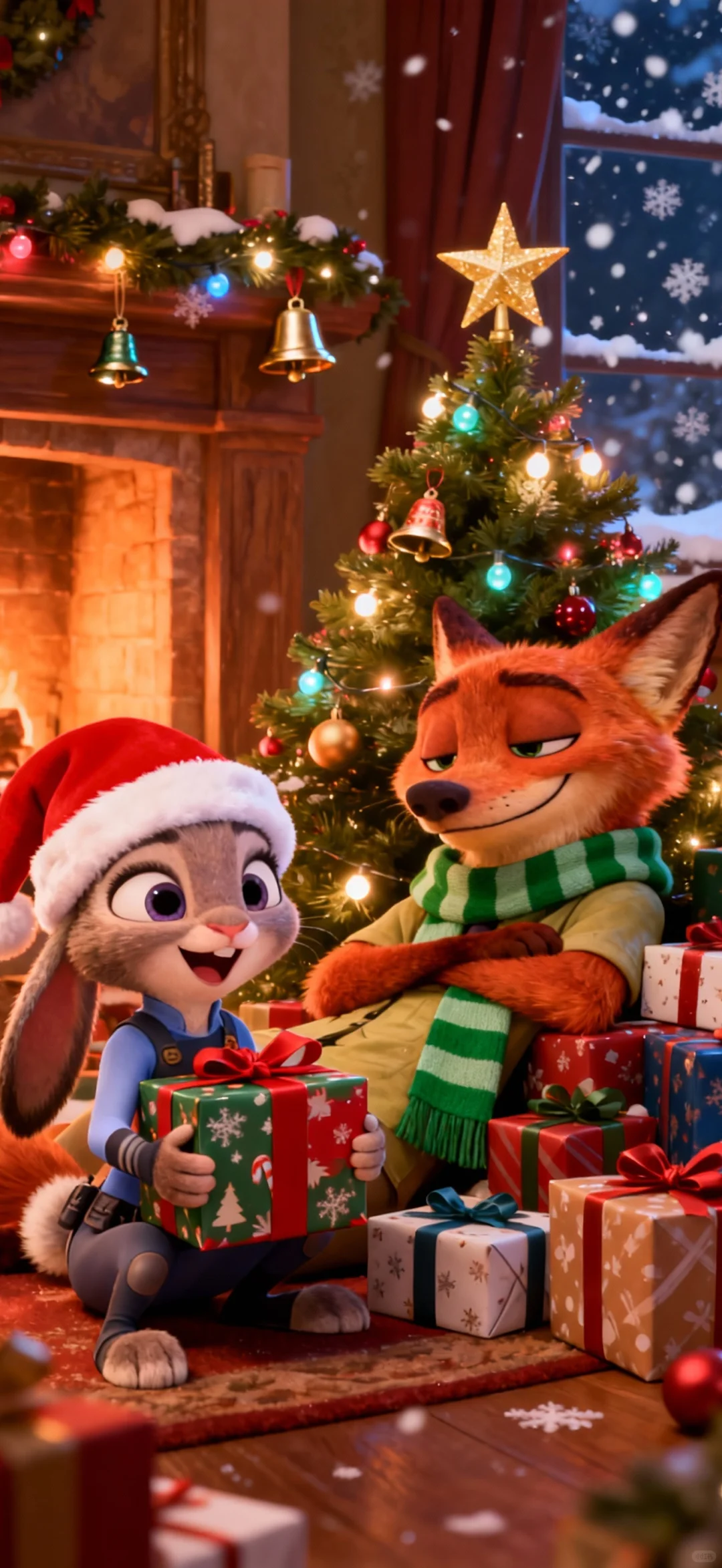 iOS26·疯狂动物城圣诞壁纸·好美！