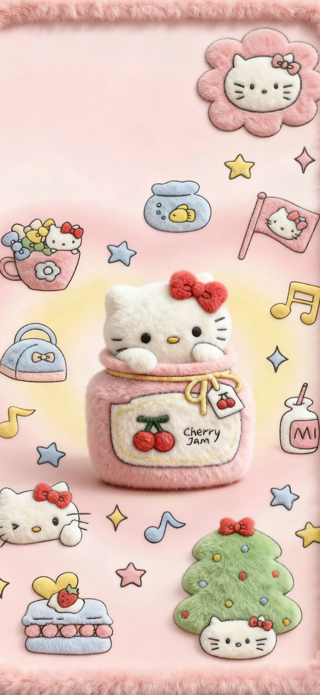 萌萌哒毛绒绒的粉色壁纸