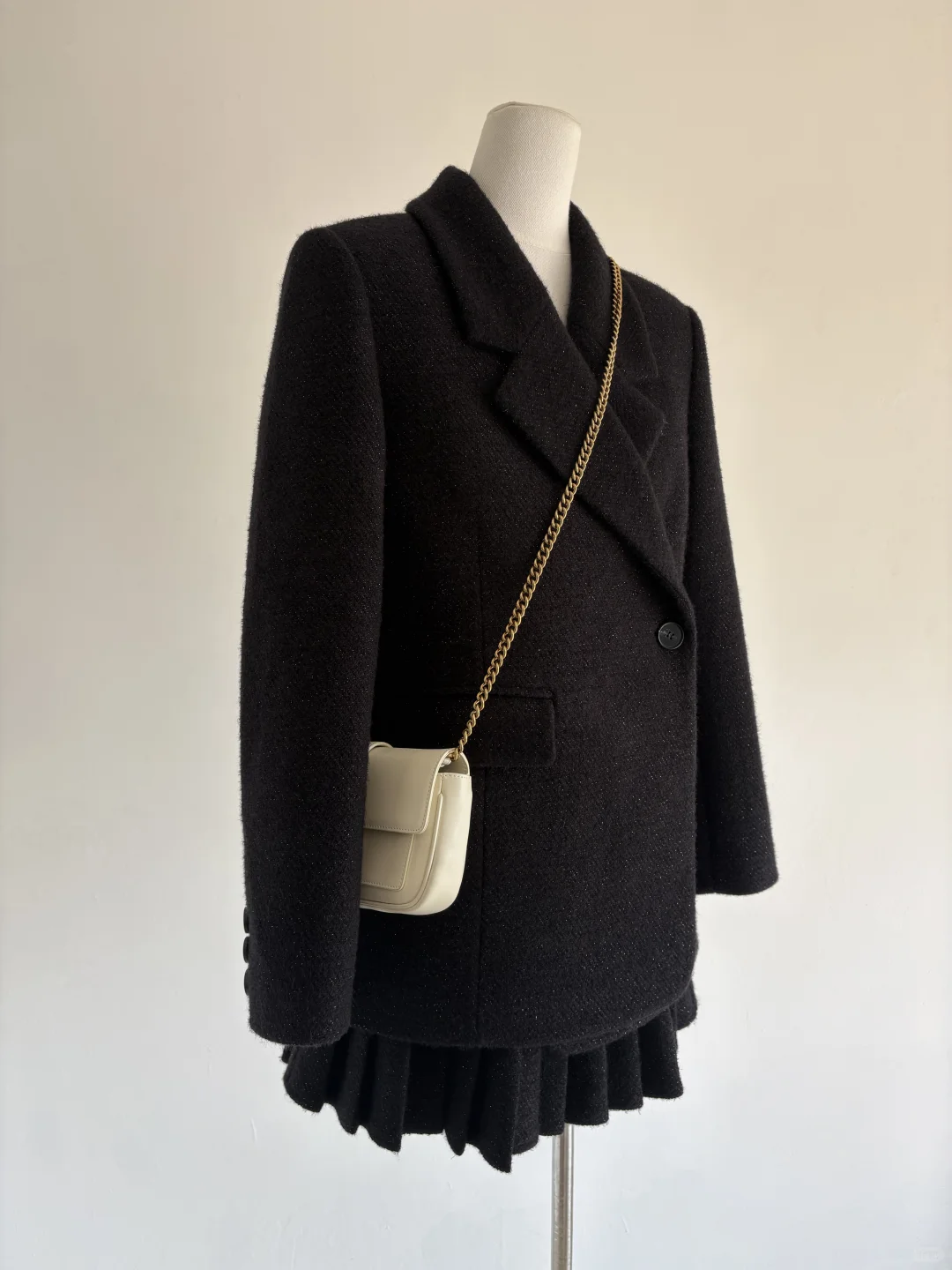 捡漏！门店在售，小个子复古毛呢套装女新款