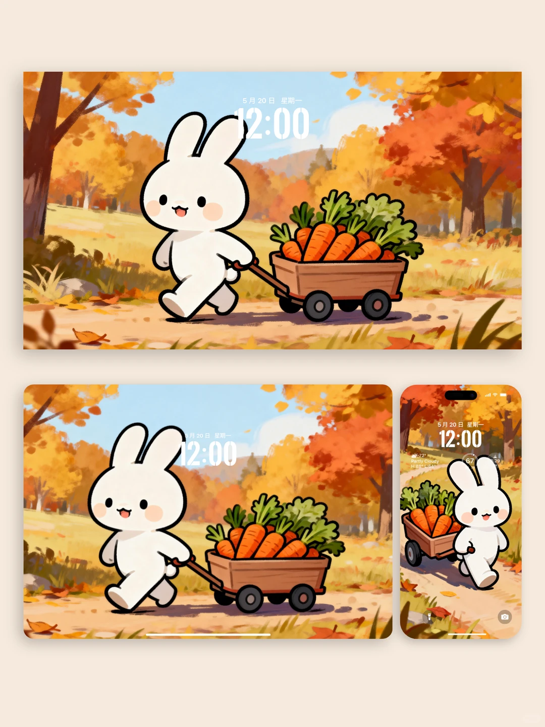 电脑壁纸 A-20雪地小熊