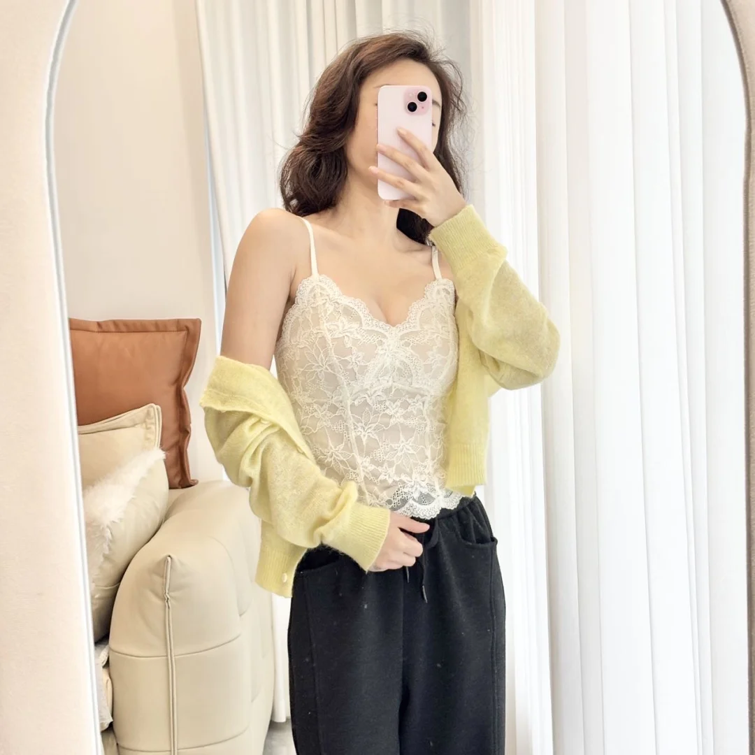 蕾丝吊带yyds！自带胸垫懒人福音