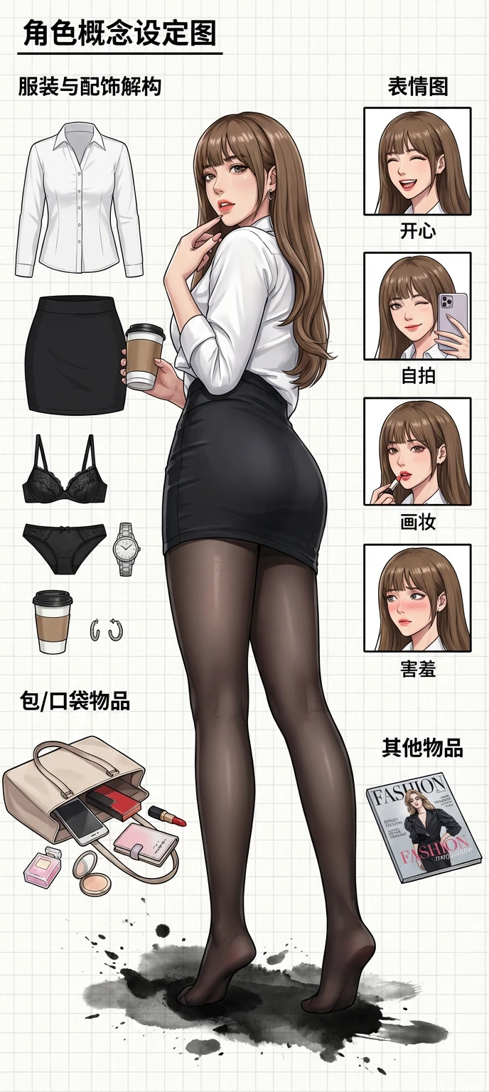 穿搭分解，漫画丝袜感穿搭～