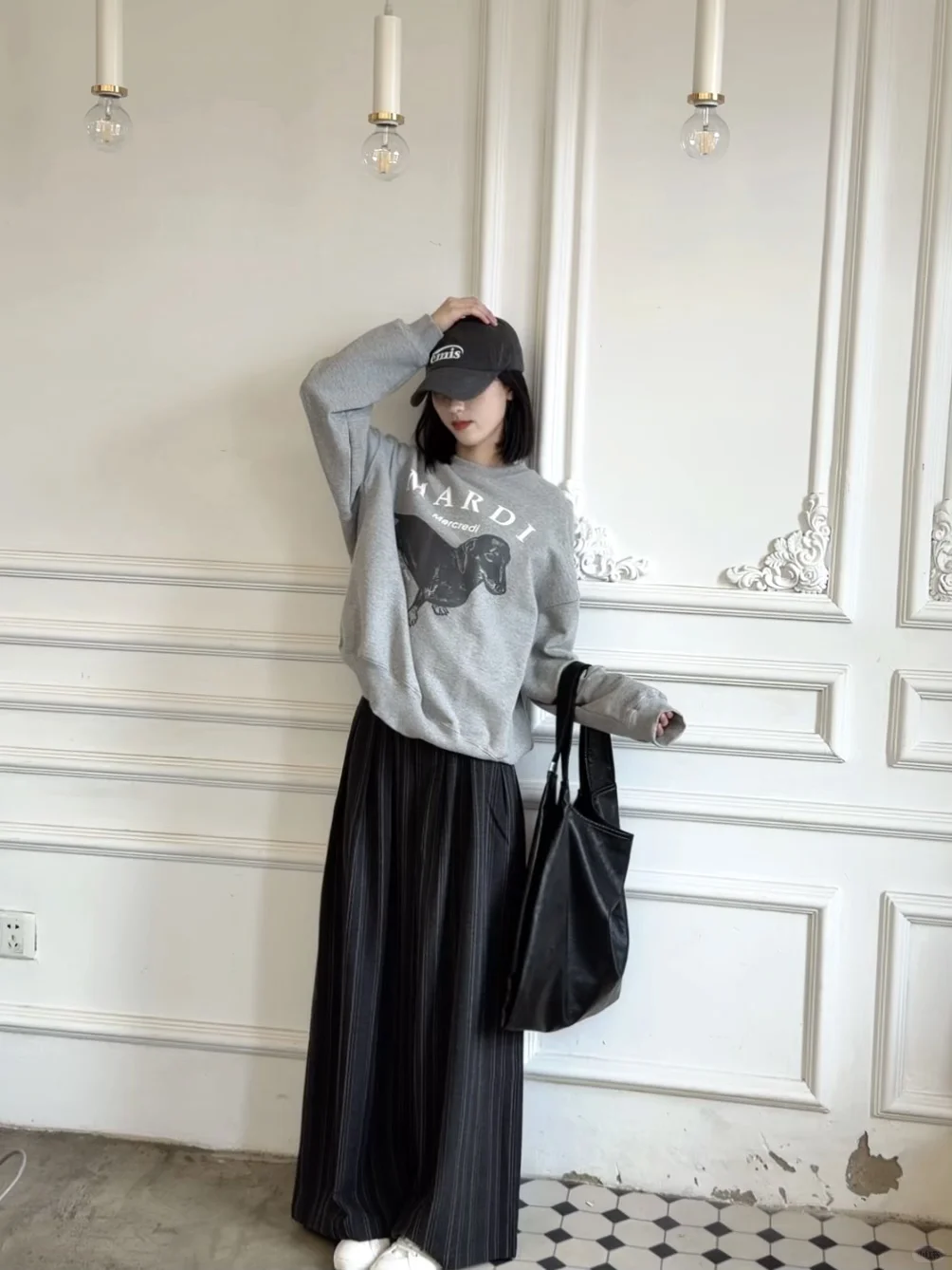 🇰🇷Mardi腊肠狗卫衣🩶慵懒韩女既视感