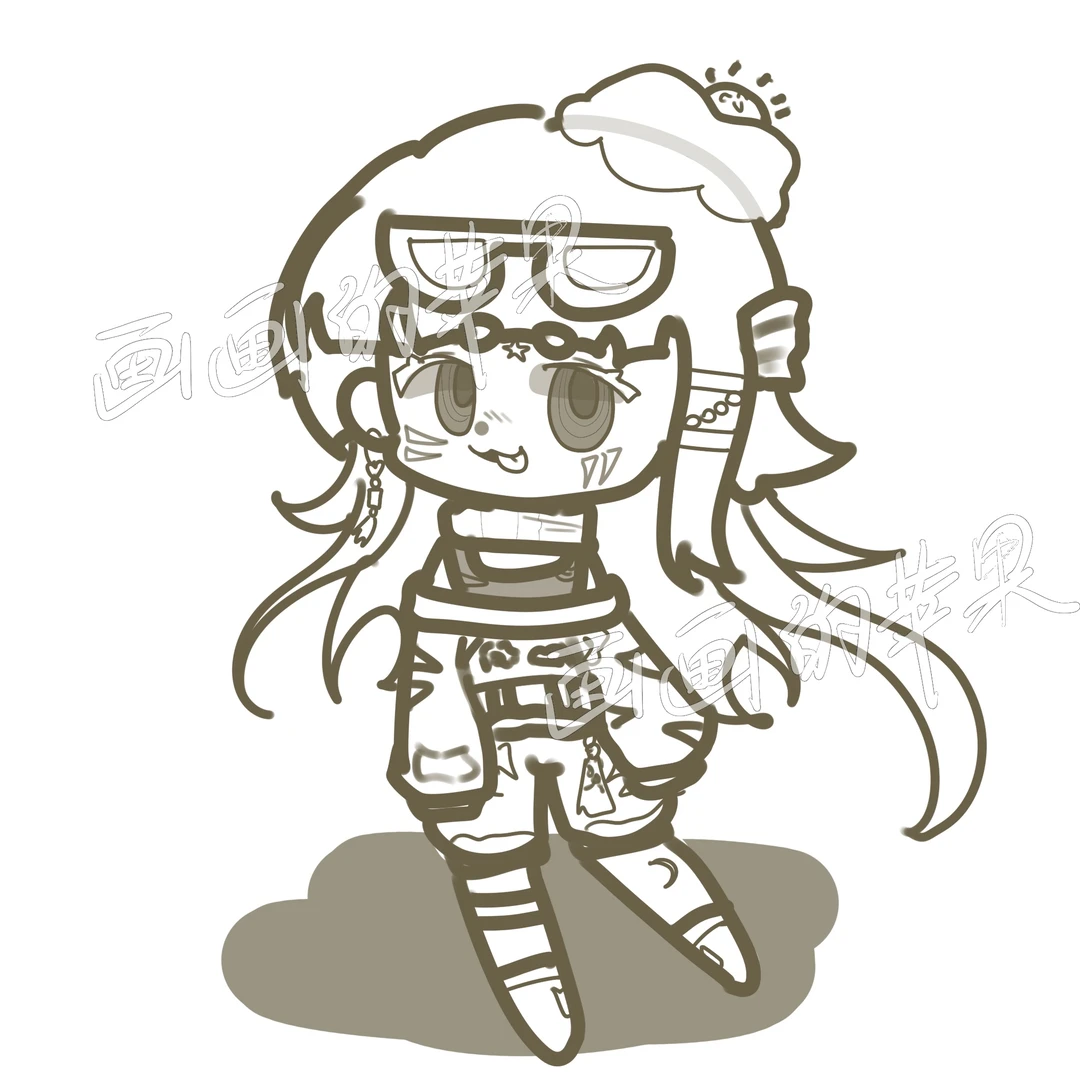 超简单线条女孩头像