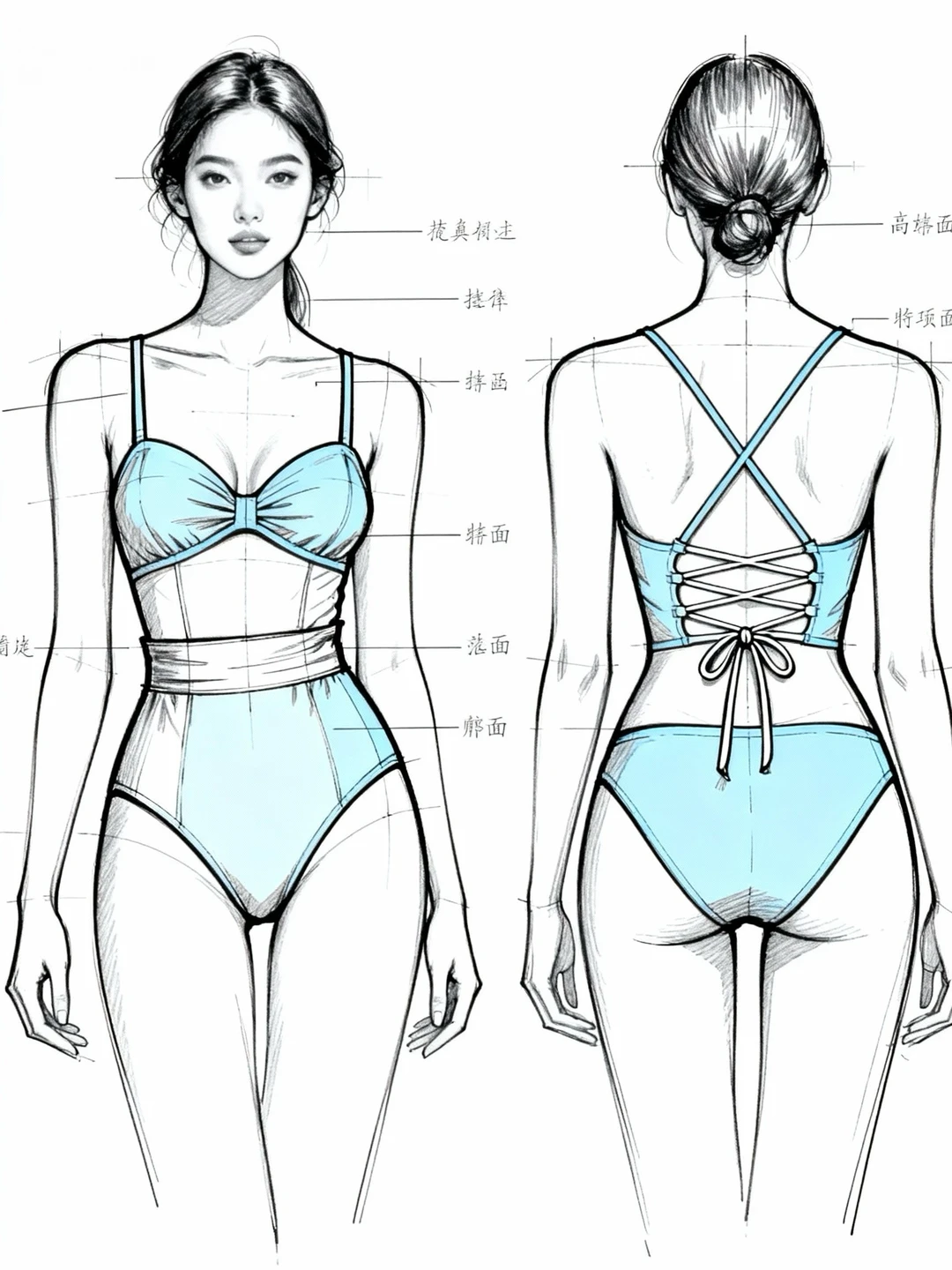 这设计也太高级了吧～泳衣设计