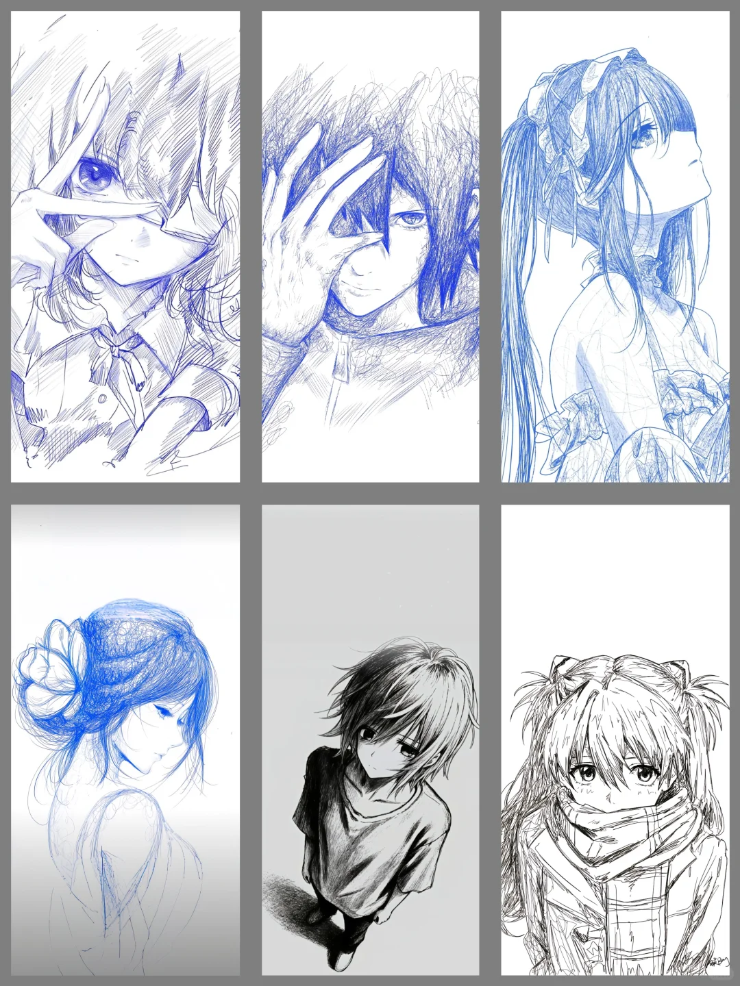 黑白漫画线条｜锁屏壁纸