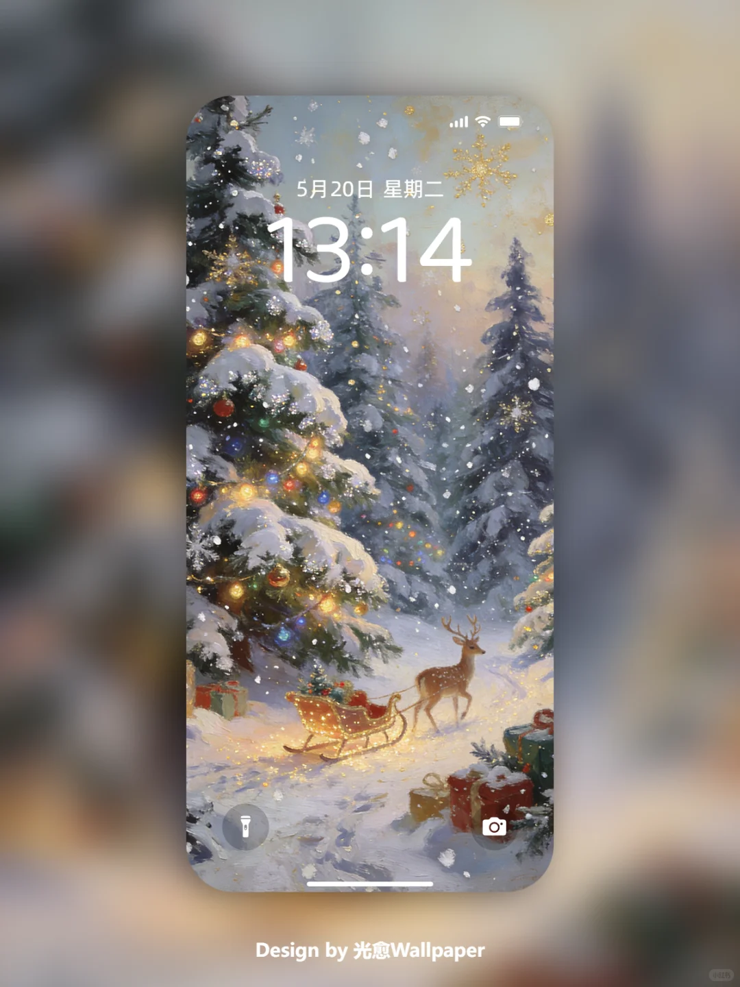 鹿在雪地的童话里✨圣诞壁纸来啦！