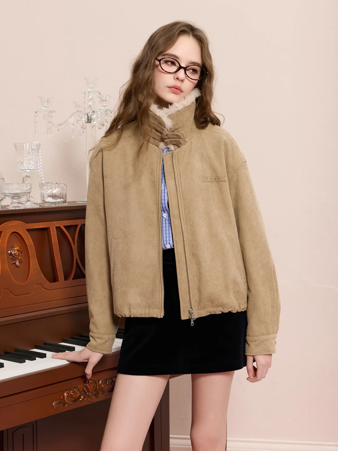 复古灯芯绒🟤·毛毛翻领棉衣外套