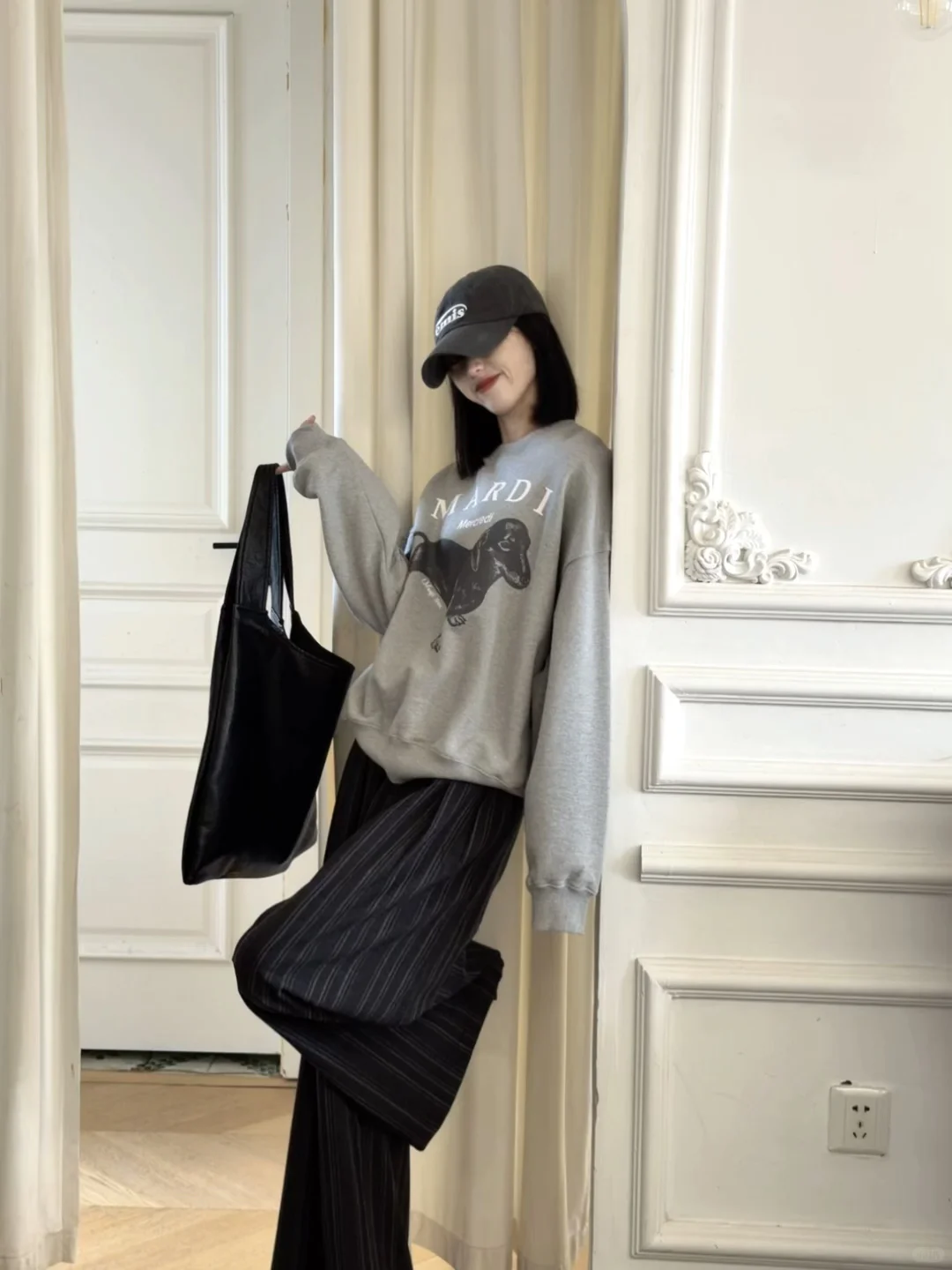 🇰🇷Mardi腊肠狗卫衣🩶慵懒韩女既视感