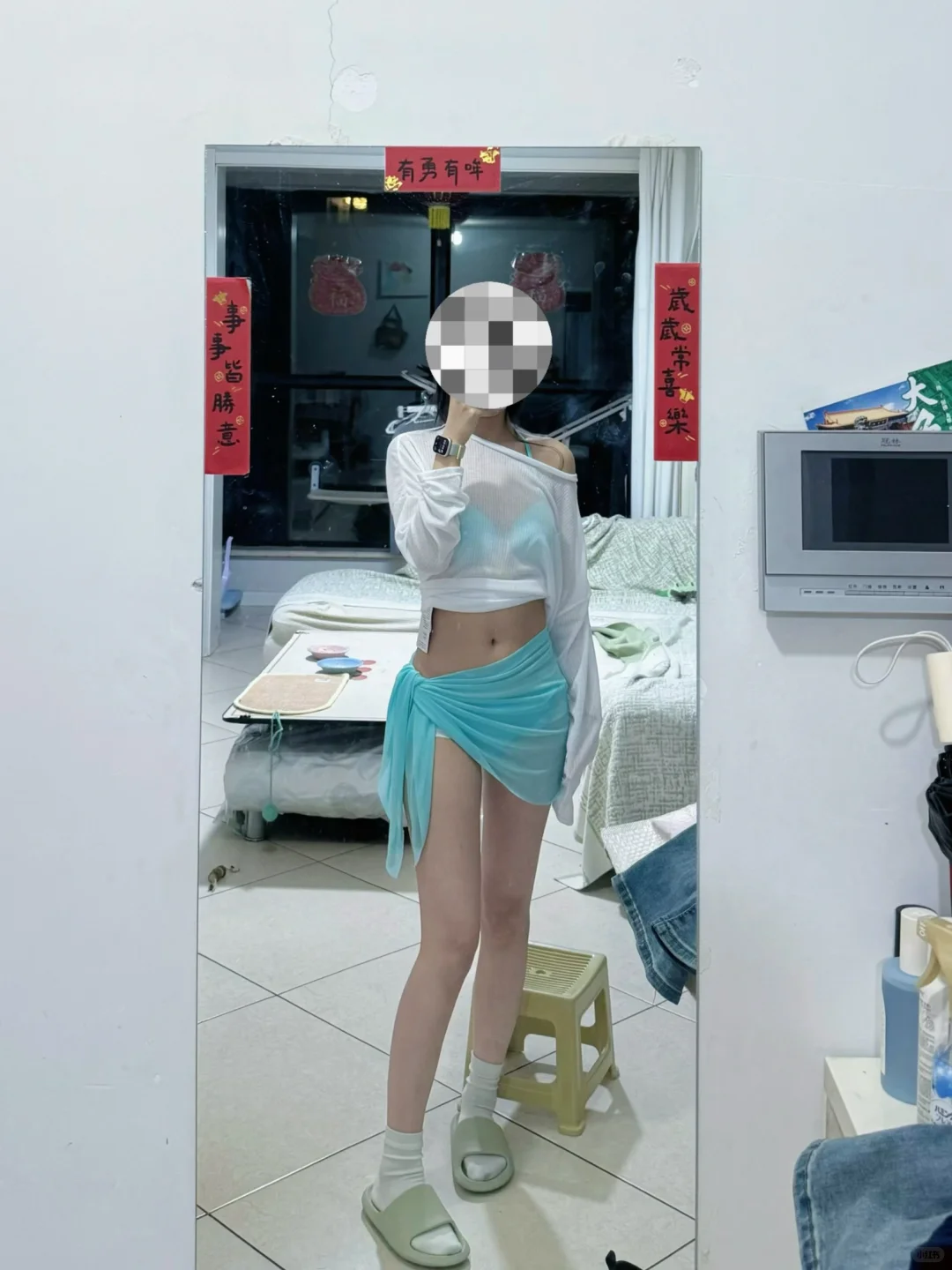 减肥去海边第四天 泳衣到喽