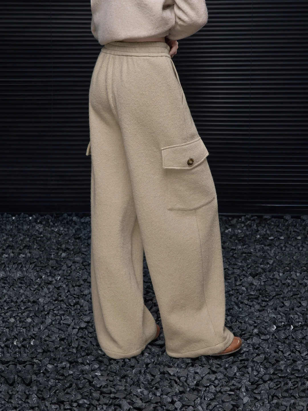 羊毛毛呢阔腿裤女