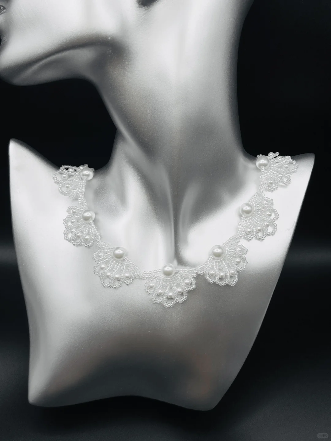 花边蕾丝珍珠项链～