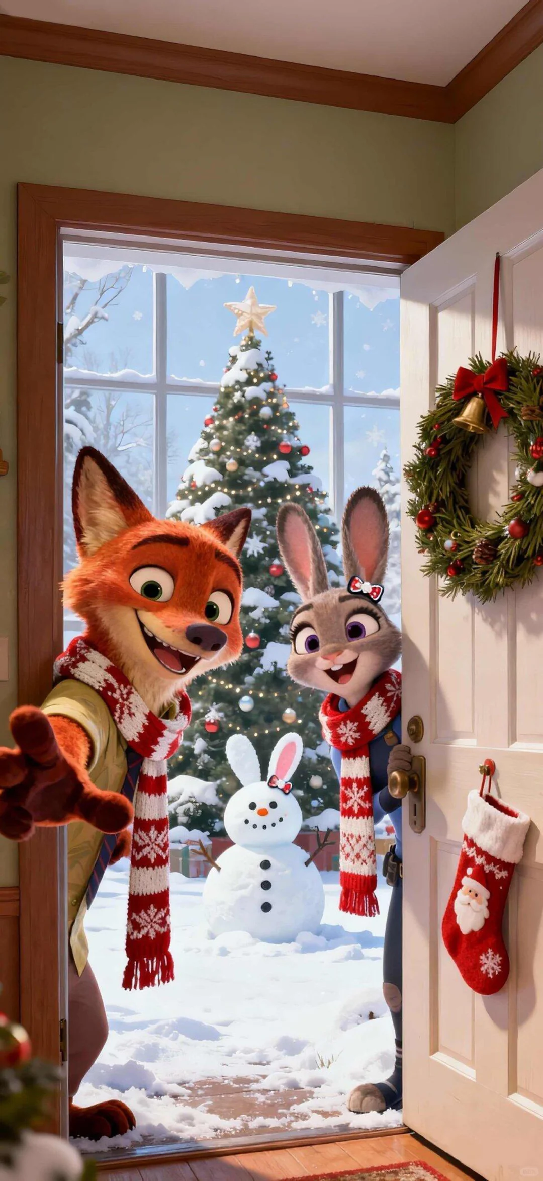 iOS26·疯狂动物城圣诞壁纸·好美！