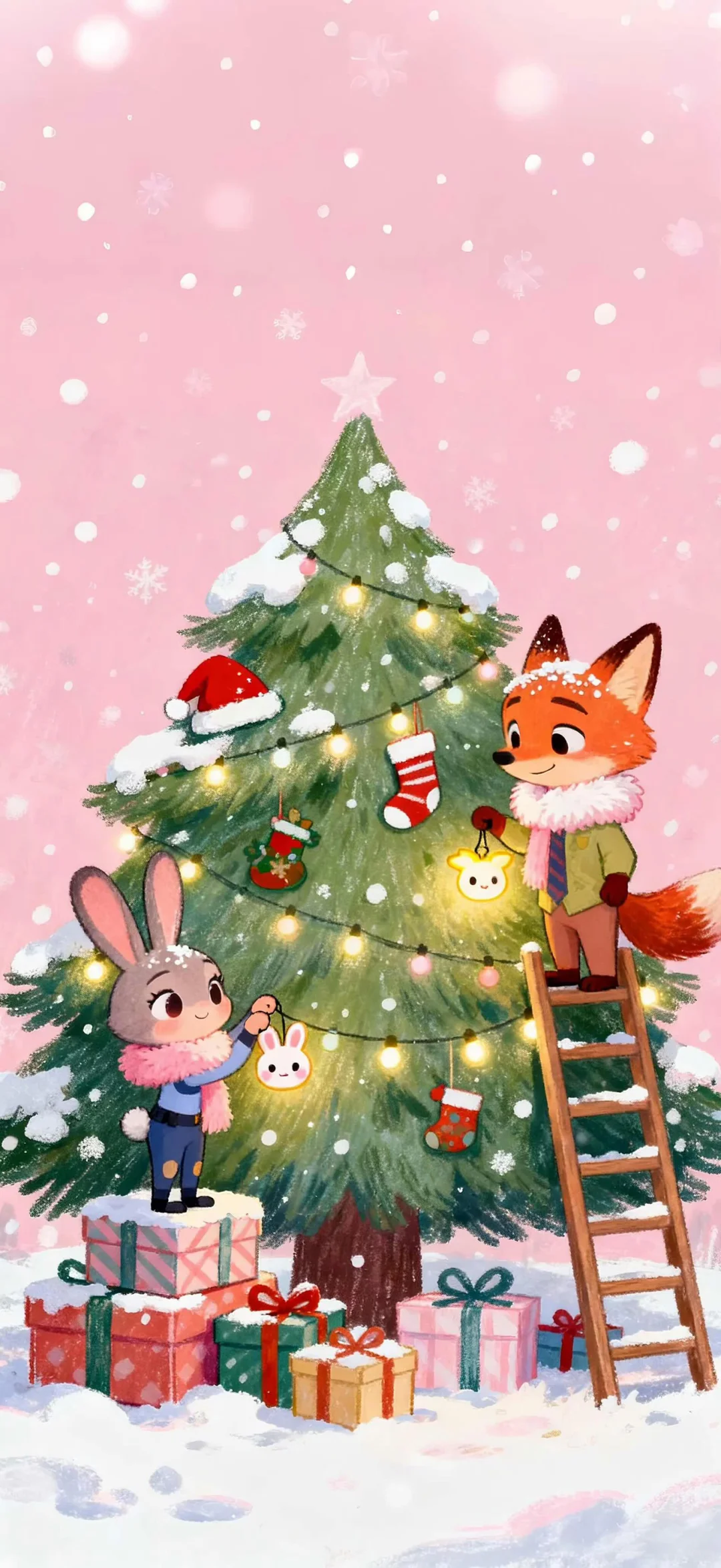 iOS26·疯狂动物城圣诞壁纸·好美！