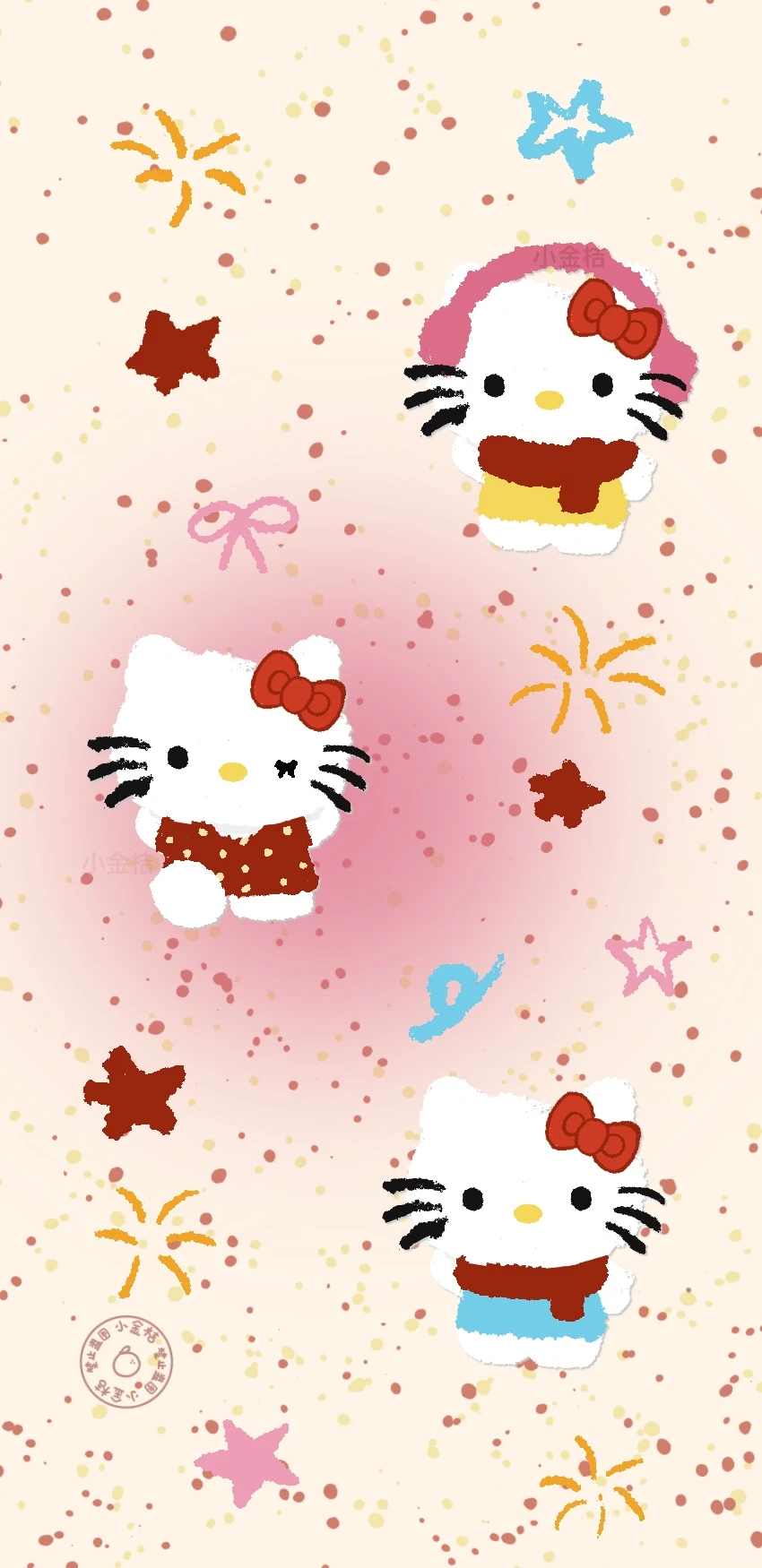 新年红Kitty可爱壁纸！！！