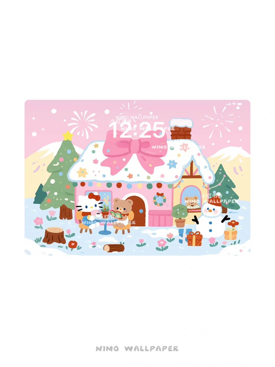 Kitty ☕️冬日甜蜜咖啡屋丨ipad壁纸丨289