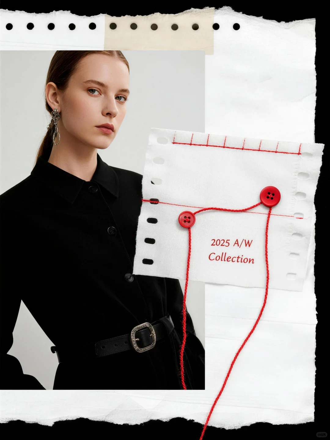 即梦素材｜红缝纫线